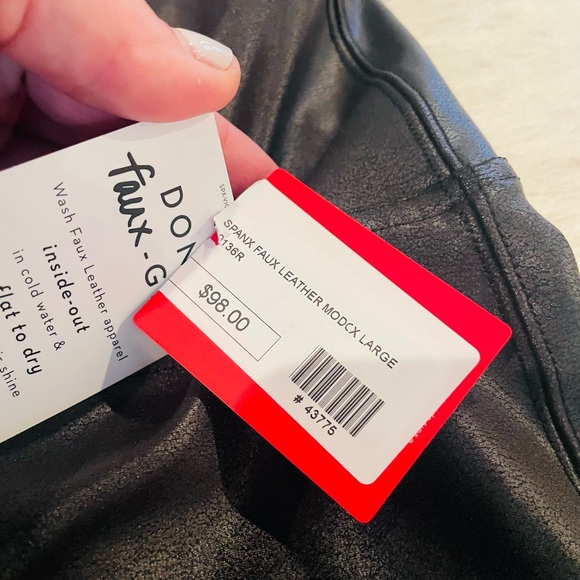 Spanx faux leather black leggings/pants XL - Picture 4 of 5
